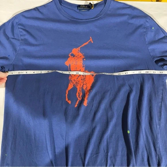 Polo by Ralph Lauren Classic Fit Tee Big Pony Logo Large Paint Splatter - Picture 7 of 8